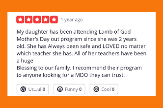 Lamb of God Preschool reviews 5 tar reviews preschool top rated humble txas preschool 